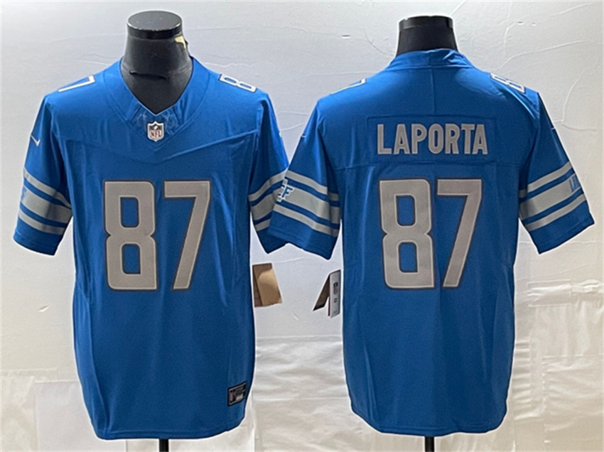Men's Blue Detroit Lions #87 Sam LaPorta 2023 F.U.S.E. Vapor Untouchable Limited Stitched Jersey